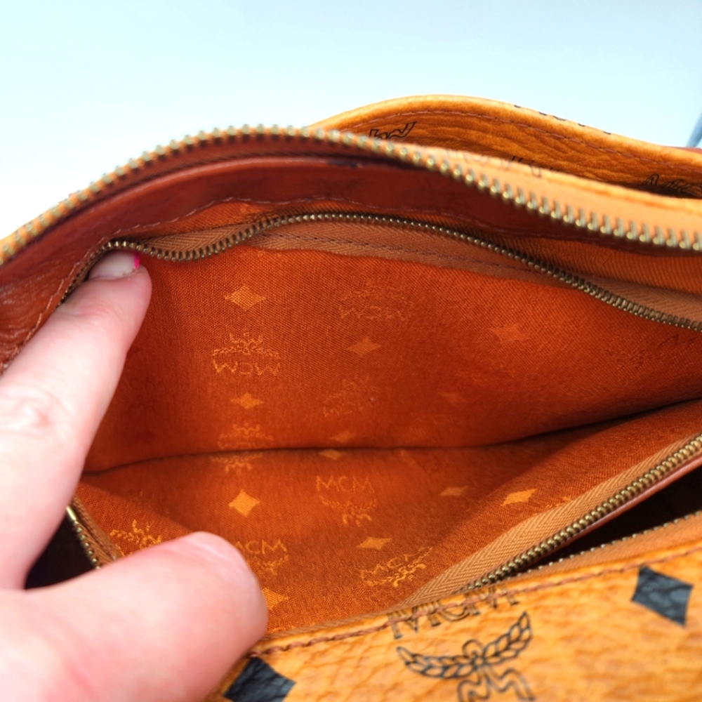 ✨️EUC MCM Cognac Monogram Visetos Boston Hand Bag ✨️ - Picture 16 of 16
